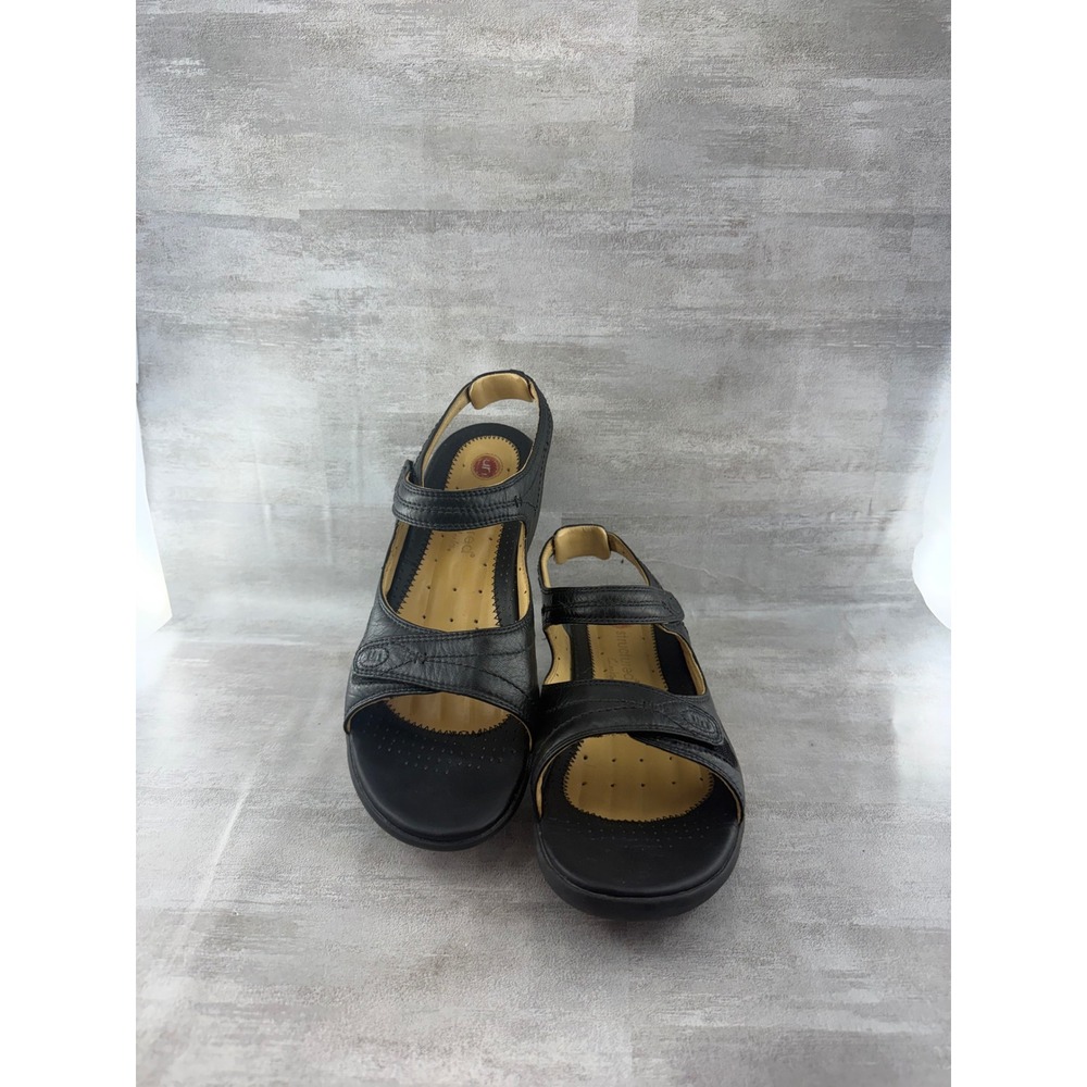 Clarks Unstructured Un.Loop Black Leather Strappy Comfort Sandals Women Sz 8.5M